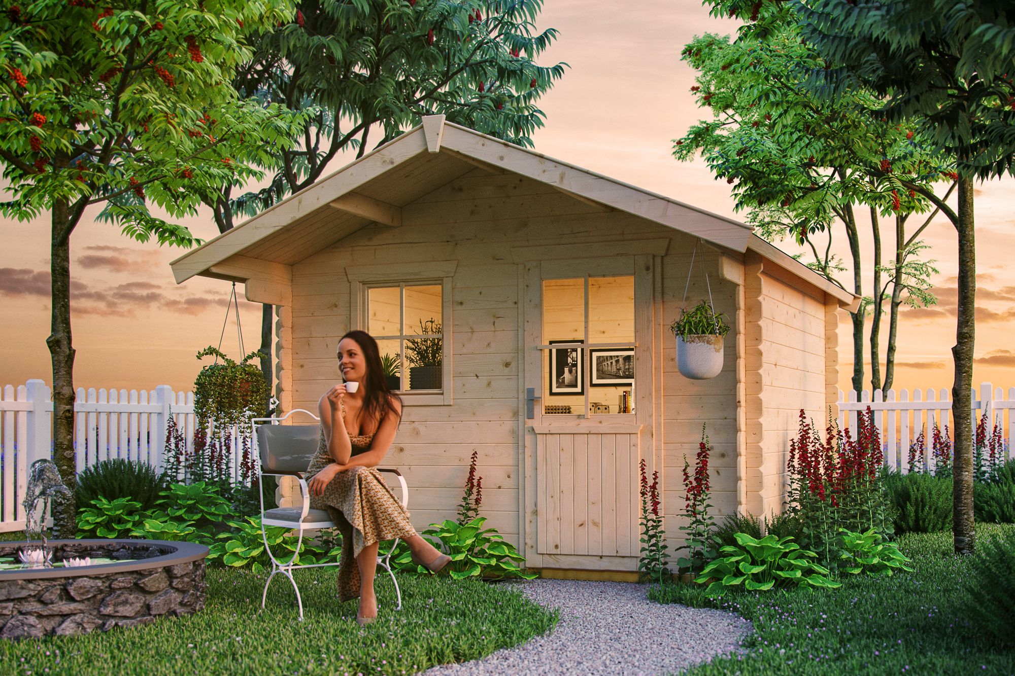 Skan Holz 28 mm Gartenhaus Como