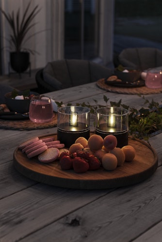 Konstsmide Weihnachtsbeleuchtung  LED Flamme mit schwarzem Kunststoffsockel