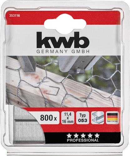 kwb 800 -Heftkl Stahl 053/C16 mmSB 353116