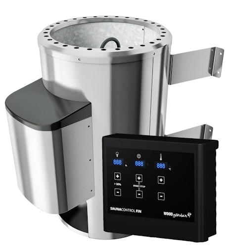 Karibu Saunaofen 3,6 kW Plug & Play finnisch mit externer Steuerung Easy schwarz