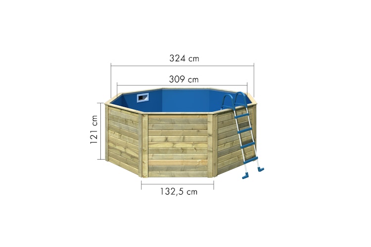 Karibu Pool Vista 350 x 350 cm - kesseldruckimprägniert mit Metallecke - Aktionsangebot