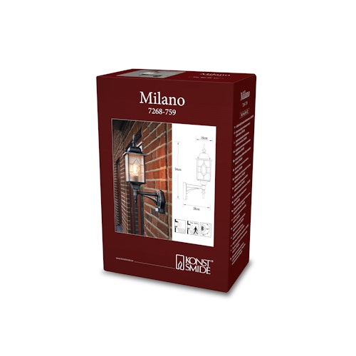 Konstsmide Wandleuchte Milano, schwarz, silber (7268-759)