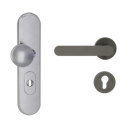 Vorschaubild Griffwerk TITANO Kombi SB_882 ES1 (S2) -Edelstahl matt Kombi-Schutzbeschlag -Knopf/Drücker -mit Griff AVUS -KGR -rund -L -ZA, 72mm -TS 38-50