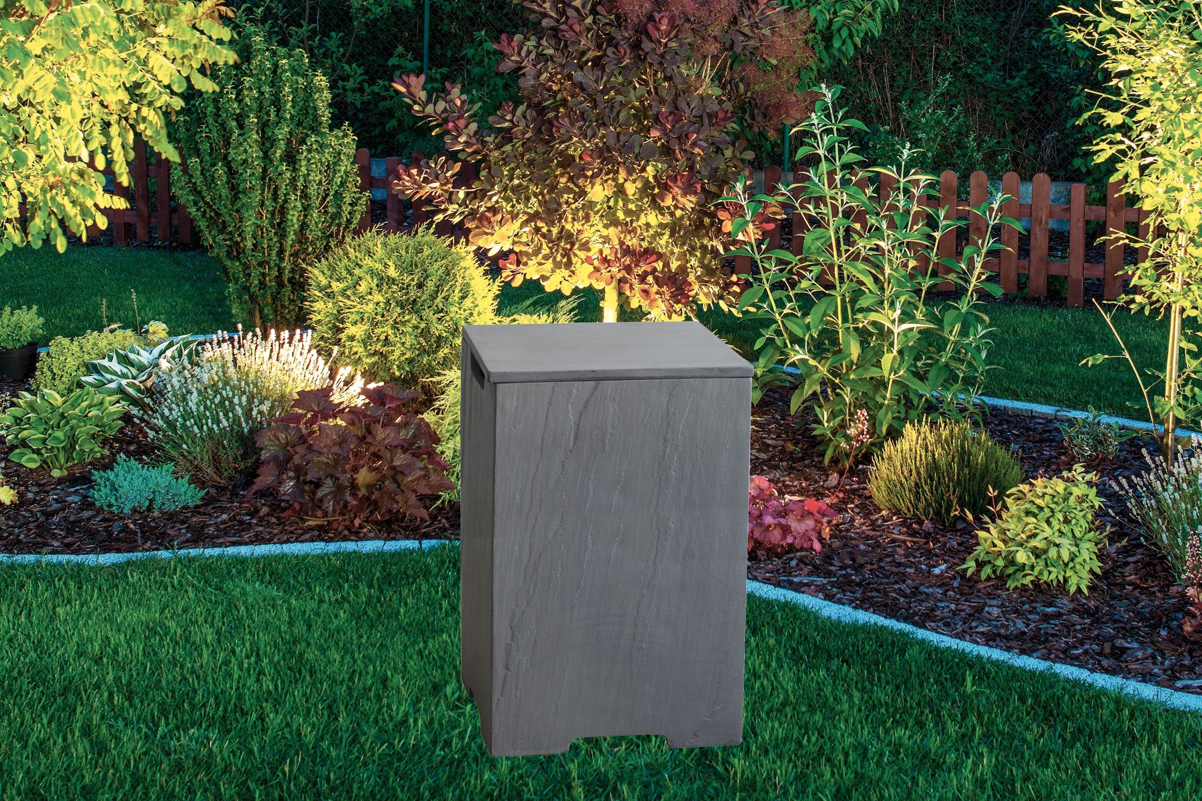 Gardenforma Abdeckung für 11kg Gasflaschen, Beton-Optik space grey Faser-Beton