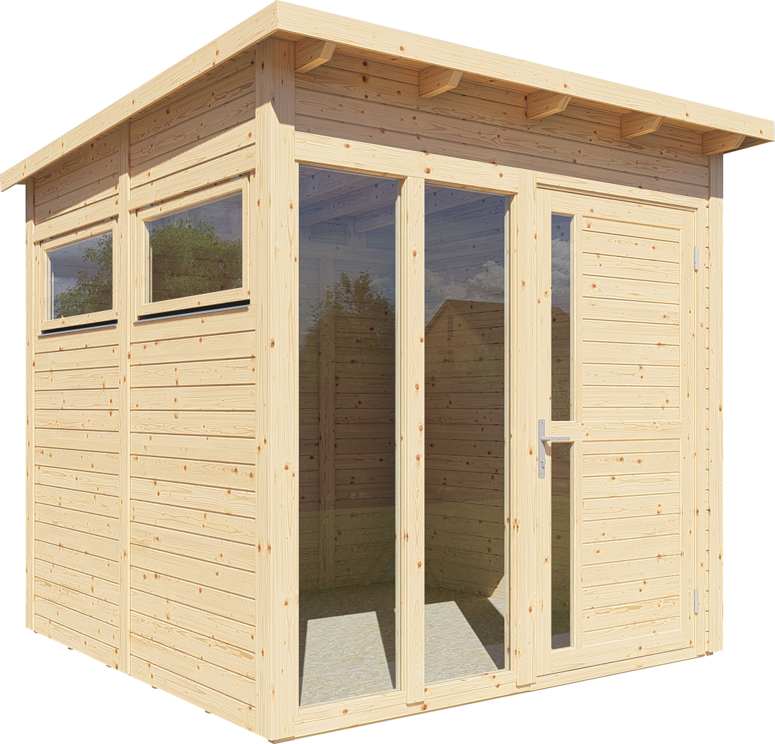 Bertilo Gartenhaus Pentus 2 Office - 19 mm naturbelassen