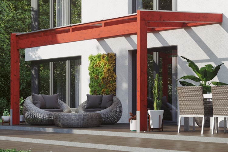 Skan Holz Terrassenüberdachung Novara Breite 557 cm