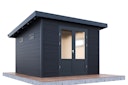 Vorschaubild Wolff Finnhaus WPC Gartenhaus Style D / Terra 3030 Anthrazit/Hellgrau - 28 mm 