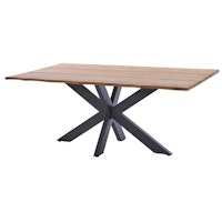 Diamond Garden Tisch MARBELLA Baumkante 190 x 100 cm, Edelstahl Dunkelgrau / Recycled Teak