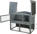 Vorschaubild Kleintierstall mit Freilaufgehege, 124 × 102 × 78 cm, grau