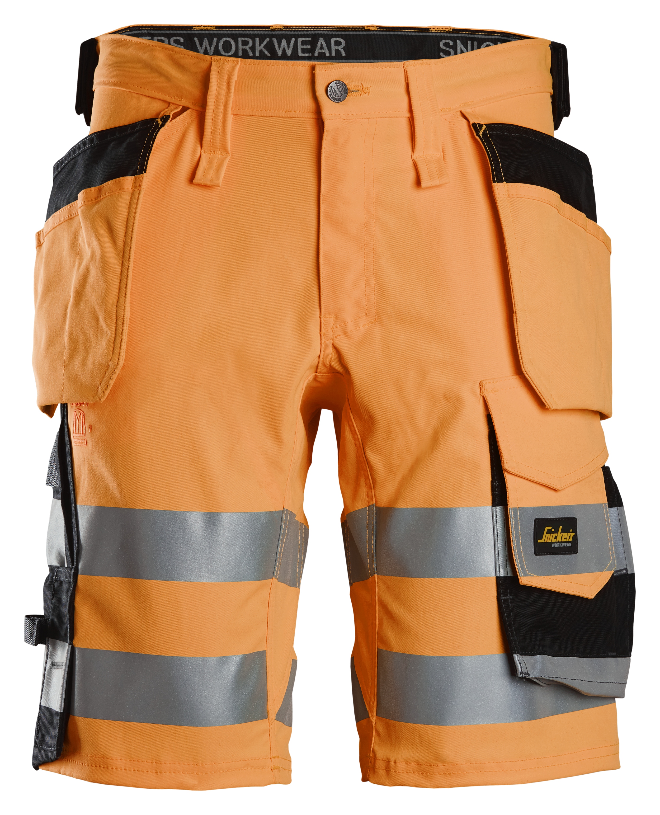 Snickers High-Vis-Stretchshorts mit Holstertaschen, Warnschutzklasse 1 54 signalorange-schwarz