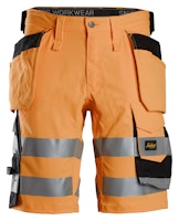 Snickers High-Vis-Stretchshorts mit Holstertaschen, Warnschutzklasse 1