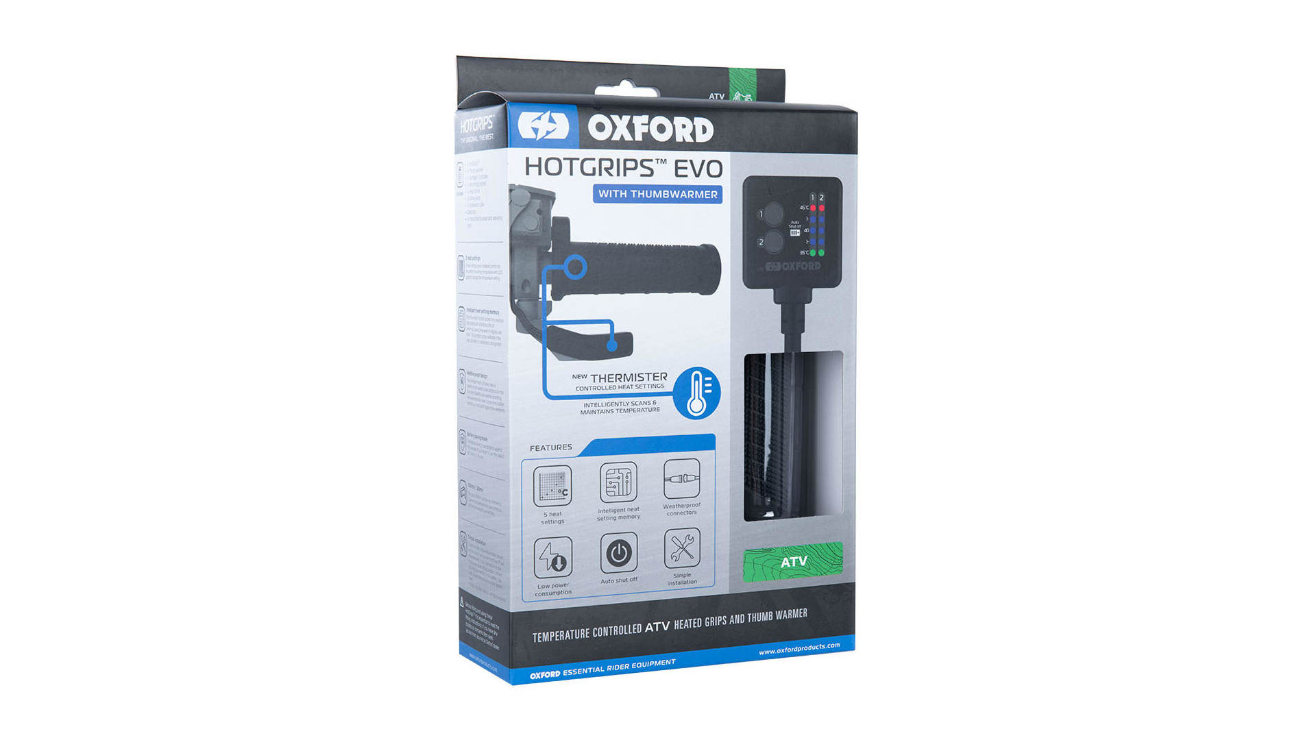 Oxford Heizgriffe ATV, Grifflänge 130 / 120 mm Separate Heizung für den Gashebel, getrennt regelbar