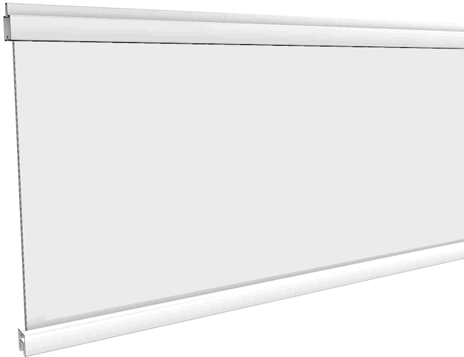 T&J ECOSTECK-Glasfüllung Satiniert SILBER, 20 x 280 x 1800 mm Acryl/Aluminium hell eloxiert