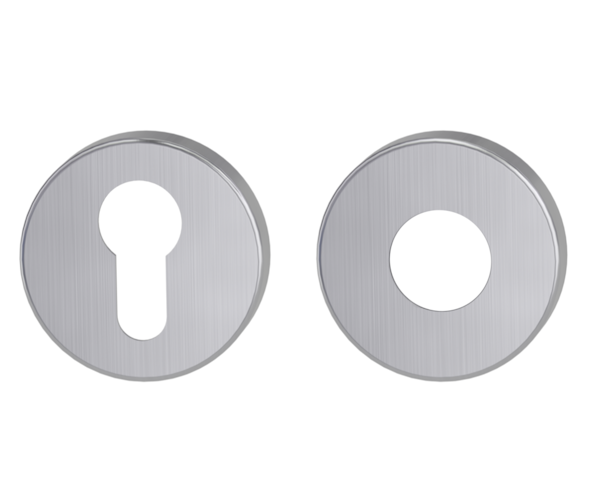 GRIFFWERK Kombi-Innen-Rosettensatz Klipptechnik rund Edelstahl matt