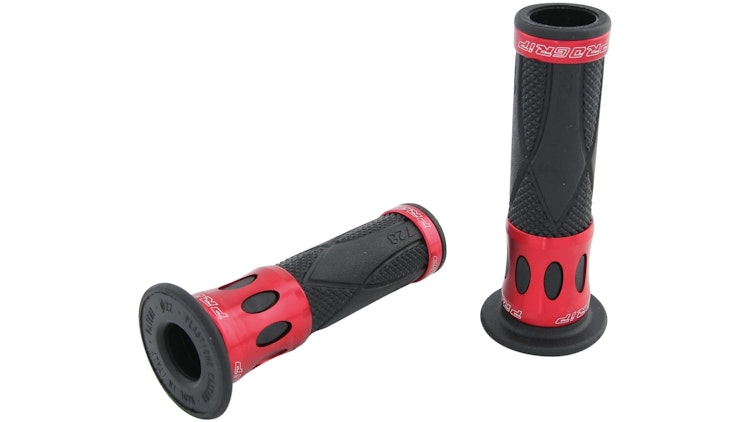 Progrip Griffgummi 728 Rot / Schwarz Offen Paar Ø22/25mm Länge 122mm