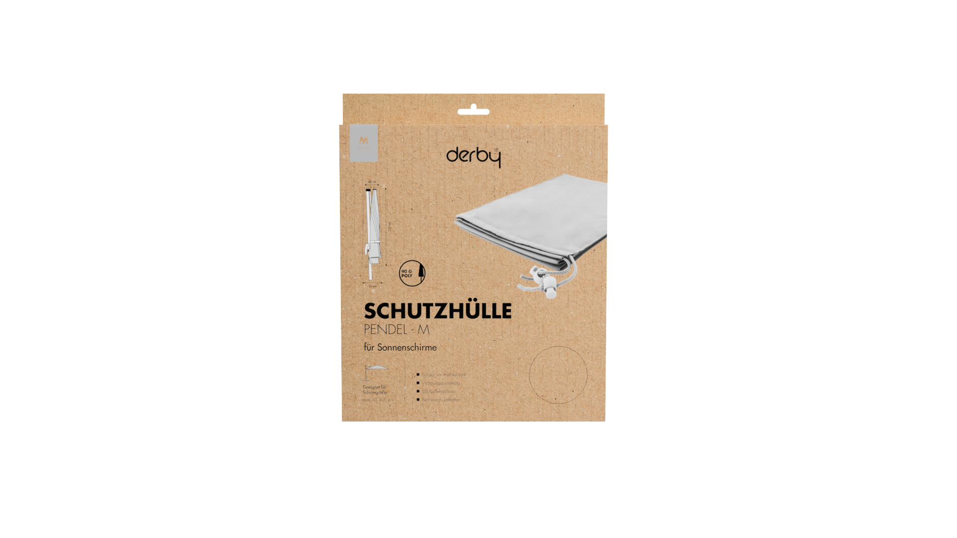Derby Schutzhülle Pendel M, 100 % Polyester 90 g/m² Hellgrau