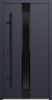 Krongart Stahl-Aluminium-Haustür DS68AC Modell 25 BLACKLINE mit schmalem Lichtausschnitt
