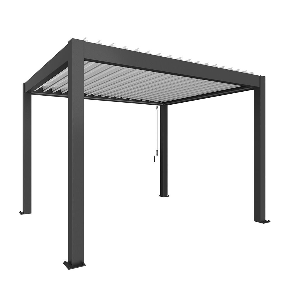 Biohort Pergola B 367,5 x T 312 x H 255 cm (Gr. 3,5x3) Rahmen: dunkelgrau-metallic / Dachlamellen: weiß