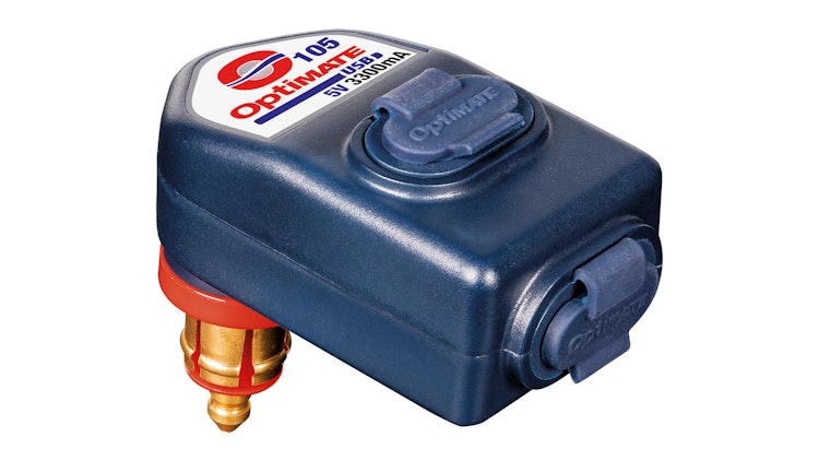 Tecmate Optimate USB-Adapter Ladegerät DIN Winkelstecker 2x USB Eingang 3300mA