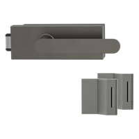 Griffwerk Glastürbeschlag PURISTO S mit Griff AVUS unverschließbar Flüster 3-tlg. Bänder VAYA 291 AVUS Kaschmirgrau