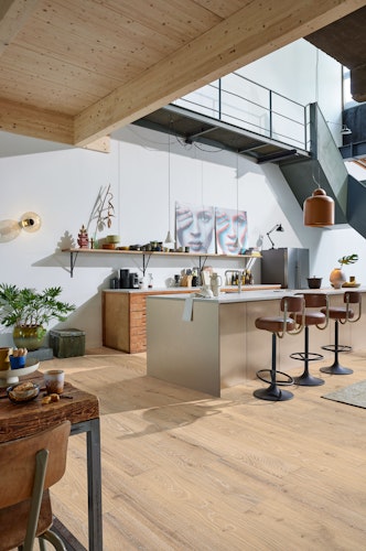 MEISTER Holzboden Natureflex HD 100 2200 x 210 x 8 mm 20016 Eiche lebhaft leichtweiß gekälkt gebürstet ultramattlackiert