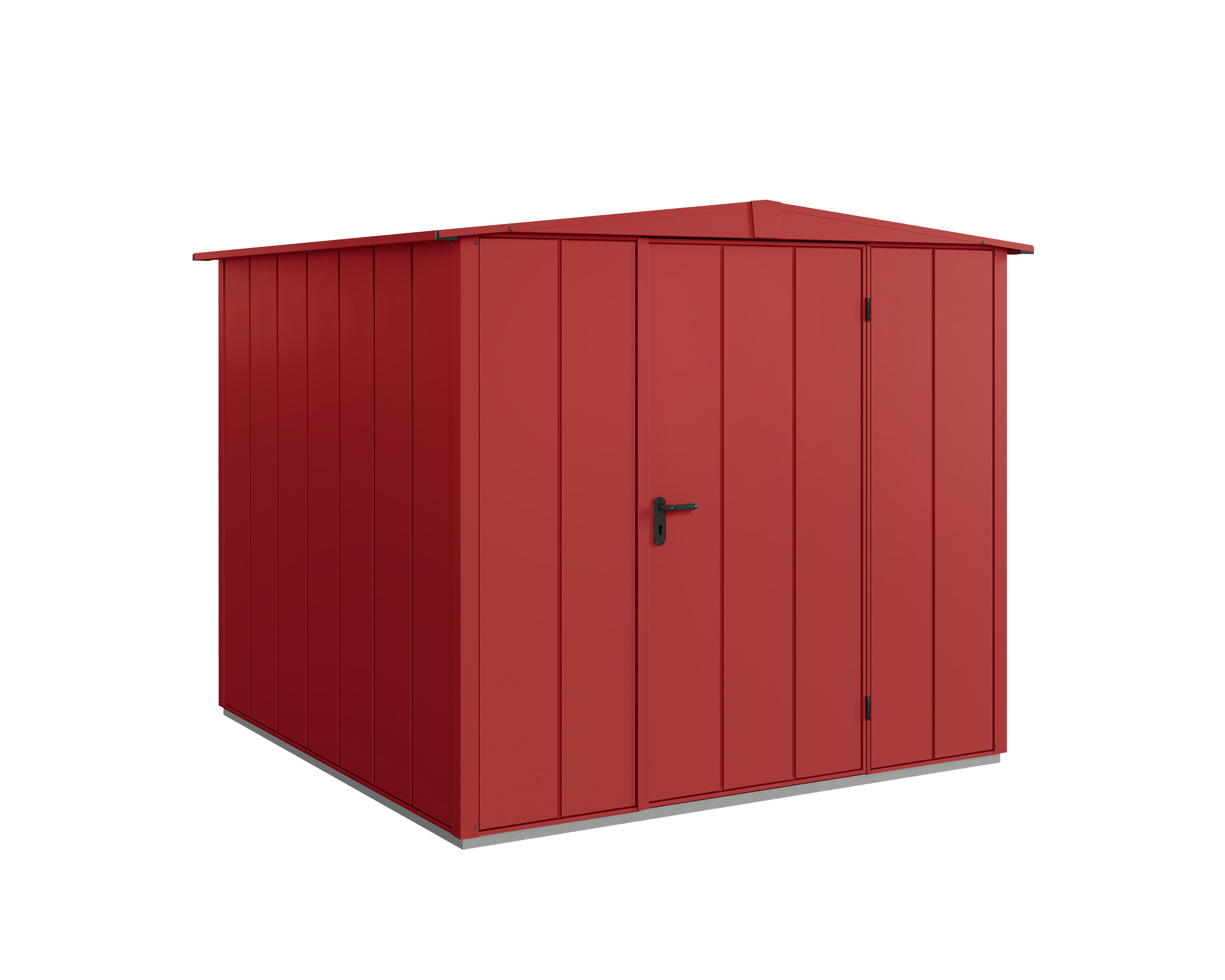 Hörmann Metall-Gerätehaus EcoStar Premiumline mit Satteldach B 238 x T 238 cm (Typ 2), Motiv Design (mit breiten Lamelle...