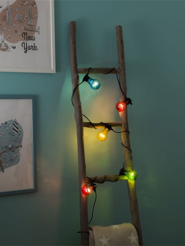 Konstsmide Ganzjahresbeleuchtung  LED Biergartenkette Timer 5bunte Birnen 40 warmweiß