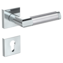 Vorschaubild Griffwerk CHRISTINA QUATTRO Klipptechnik -Edelstahl poliert/matt  Rosettengarnitur eckig -Klippt. -PZ -TS 40-45mm