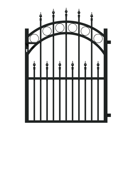 Alberts® Einzeltor Bordeaux Schwarz matt 1200 mm 960 mm