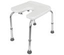 Vorschaubild Alberts® Duschhocker,U-Form,höhenverstellbar,Kunststoff,weiß,Sitzfläche:400x380mm 140823