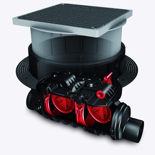 KESSEL 73200.10S - Rückstaudoppelverschluss Staufix SWA für Bodenplatte DN 200 - schwarze Abdeckung