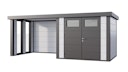 Vorschaubild Telluria Metallgerätehaus Classico 2724 mit Lounge Anbau small inkl. 2 Fenster