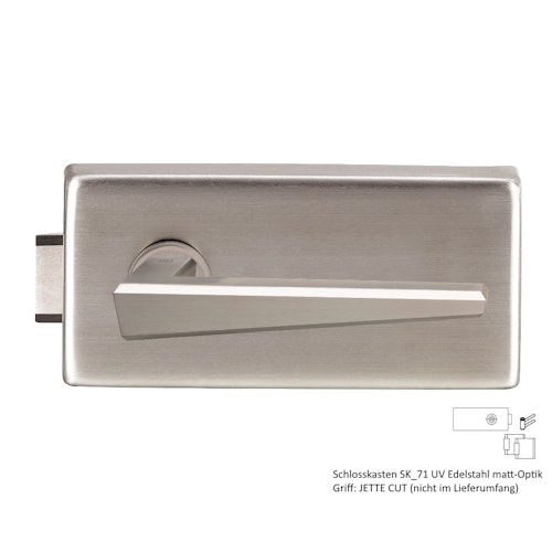 GRIFFWERK Ganzglastürbeschlagset JETTE SK_71 ohne Griff - unverschließbar - Edelstahl matt-Optik