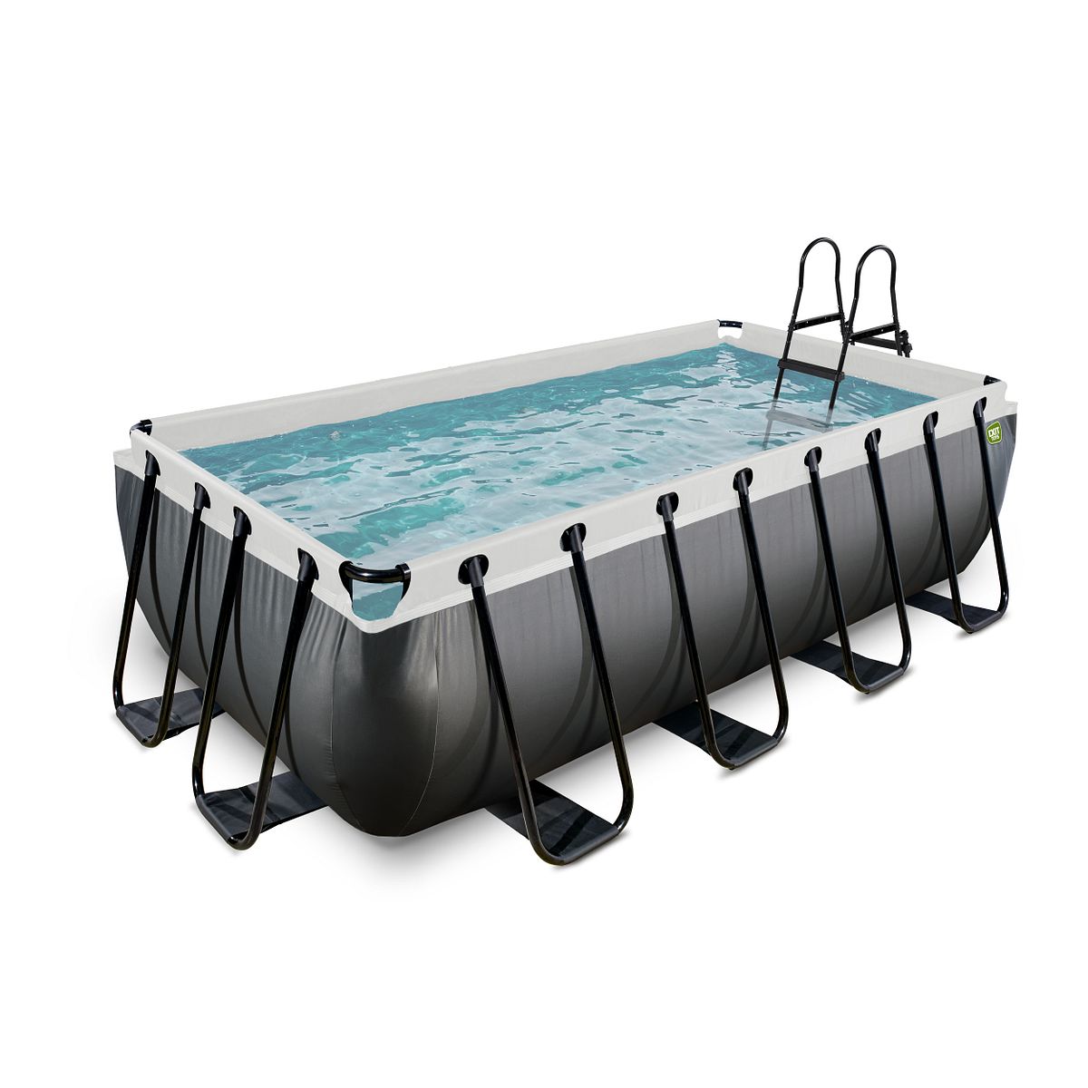 EXIT rechteckiger Rahmenpool Premium mit Sandfilteranlage 400 x 200 cm schwarz