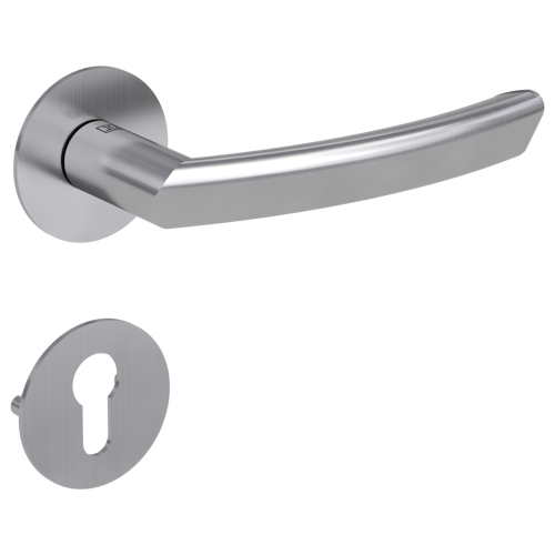 Griffwerk Jette JETTE CRYSTAL PIATTA S -Edelstahl matt Rosettengarnitur rund -Flachrosette -PZ TS 37-45mm