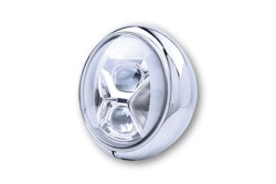 HIGHSIDER pro 7 Zoll Scheinwerfer HD-Style Typ 8 LED Chrom Mit TFL, Kurvenlicht, E-Geprüft (1Stck)