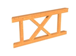 Skan Holz Brüstung Andreaskreuze zu Pavillon Lyon