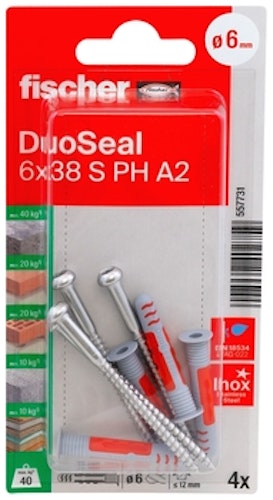 FISCHER DuoSeal 6 x 38 S PH TX A2 557731