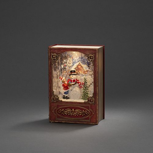 Konstsmide LED Wasserlaterne rot Buch Schneemann