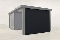 Wolff Finnhaus Seiten-/ Rückwand 30 WPC Anthrazit (für Anbaudach)