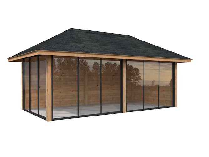 Palmako Pavillon Bianca 16,6 m² Set 502 Slide Plus mit Isolierglas-Schiebetüren