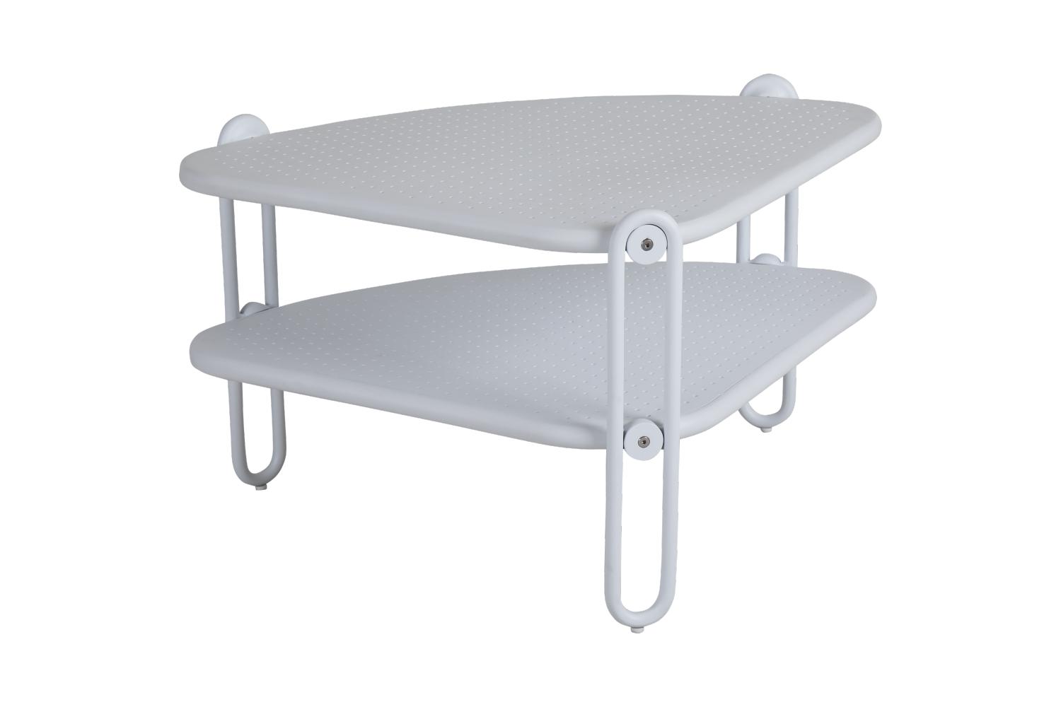 Brafab Ecktisch BLIXT 60 x 60 x 42 cm, Aluminium Weiß - Abverkauf