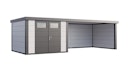 Telluria Metallgerätehaus Classico 3030 mit Lounge Anbau XL (ca. 450 cm Breite)