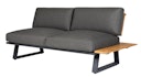 Vorschaubild Diamond Garden Lounge-Set NORA Sun & Rain, Sofa + Hocker + Tisch, Aluminium / Teak / Tuvatextil (100 % Polyacryl)