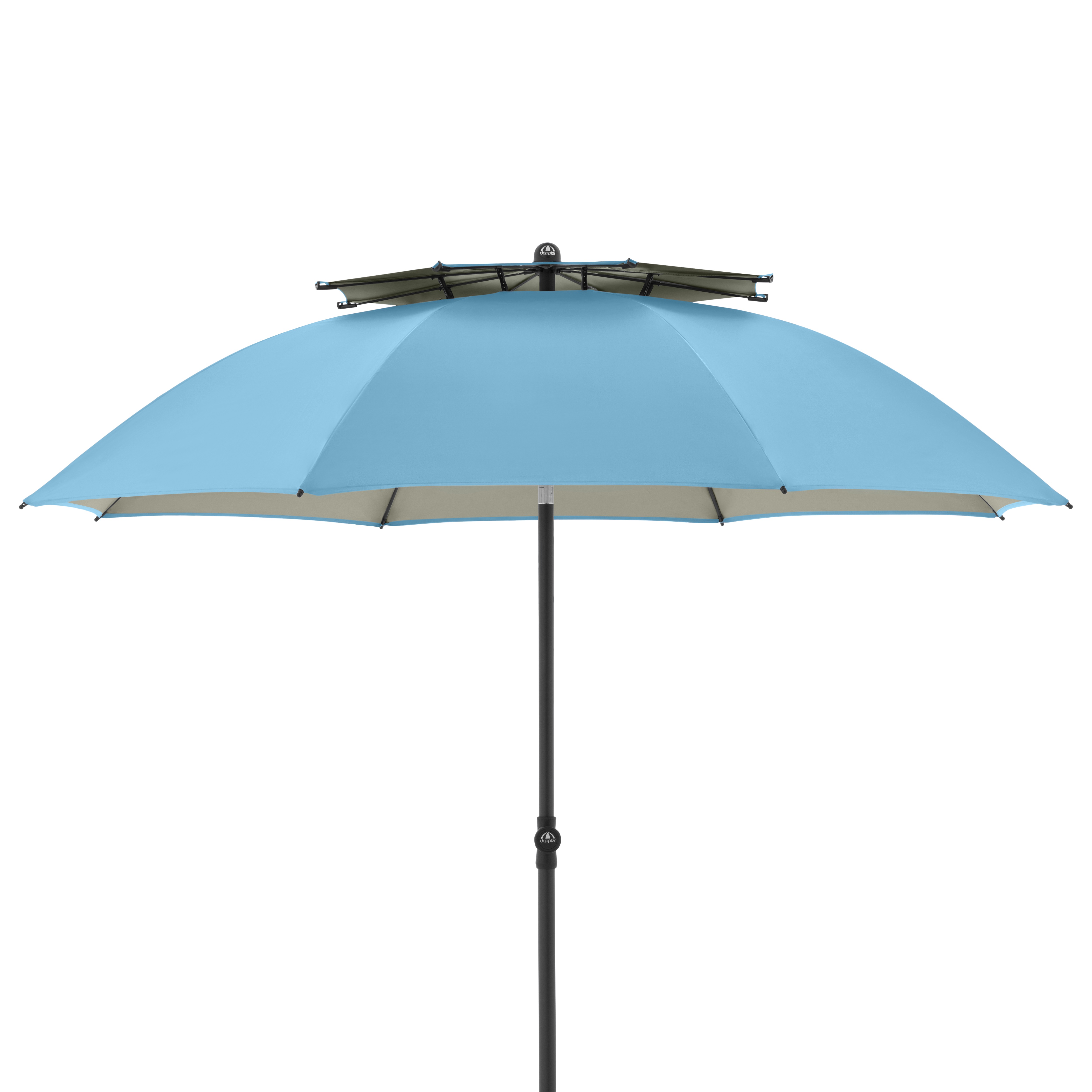 doppler Strandschirm WINDPROFI 200 Manual, Aluminium Anthrazit / 100 % Polyester 80 g/m² Blau