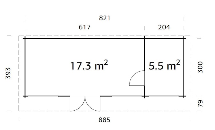 Palmako Gartenhaus Heidi 22,8 m² - 70 mm