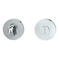 Griffwerk Schlüsselrosettenpaar Zink rund mit Zierring WC Schraubtechnik Chrom-Nickelmatt