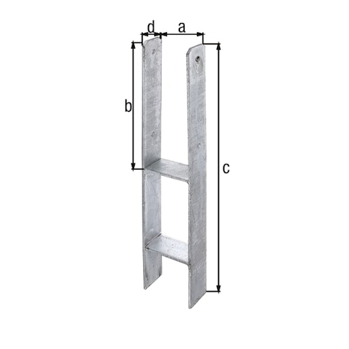 Alberts® H-Pfostenträger 300x60x6mm Gesamtlänge 600mm für verschiedene Pfostenstärken