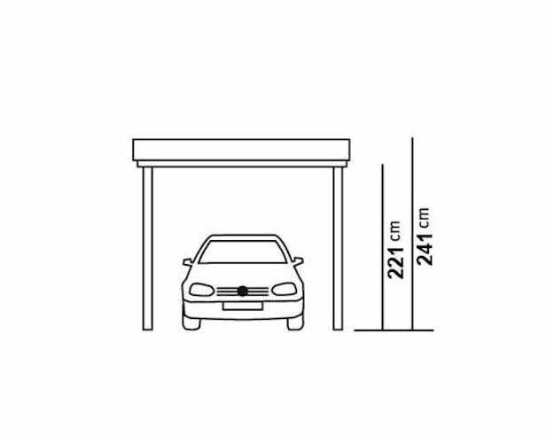 Skan Holz Carport Friesland 314x555 cm inkl. Rück- und Seitenwände Sparset 1