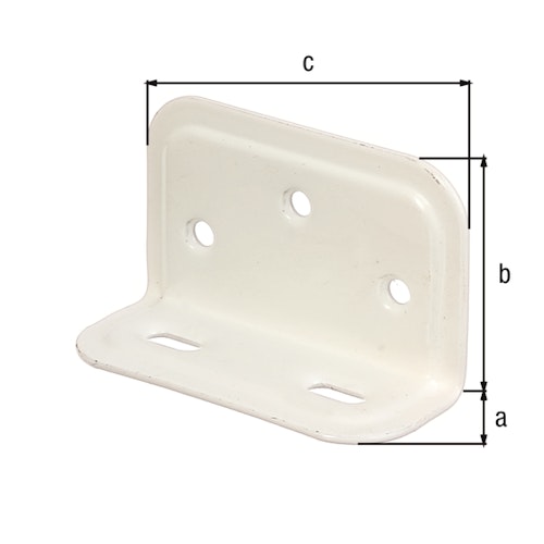 Alberts® Breitwinkel geprägtmit Langloch zinkphosphatiert weiß besch. 25x40x70 mm